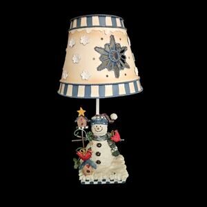 Home Interiors Snowman Tealight Candle Lamp Cardinals Birdhouse Winter Decor